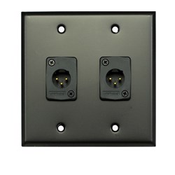 Whirlwind Wall Plate - 2 Gang Black 2 Whirlwind WC3M Male XLRS